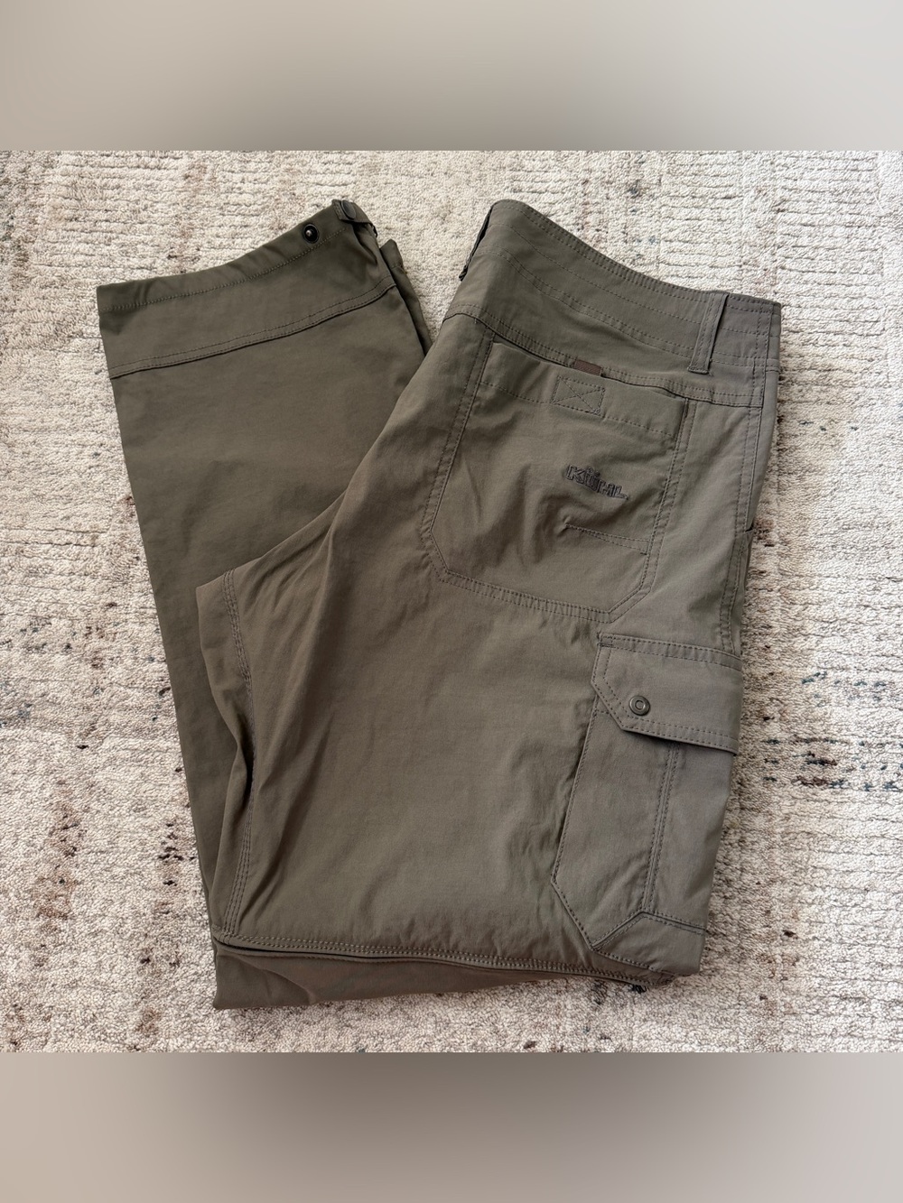Kuhl Renegade Convertible Zip-Off Hiking Pants tan brown Nylon 36x30 stealth